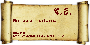 Meissner Balbina névjegykártya